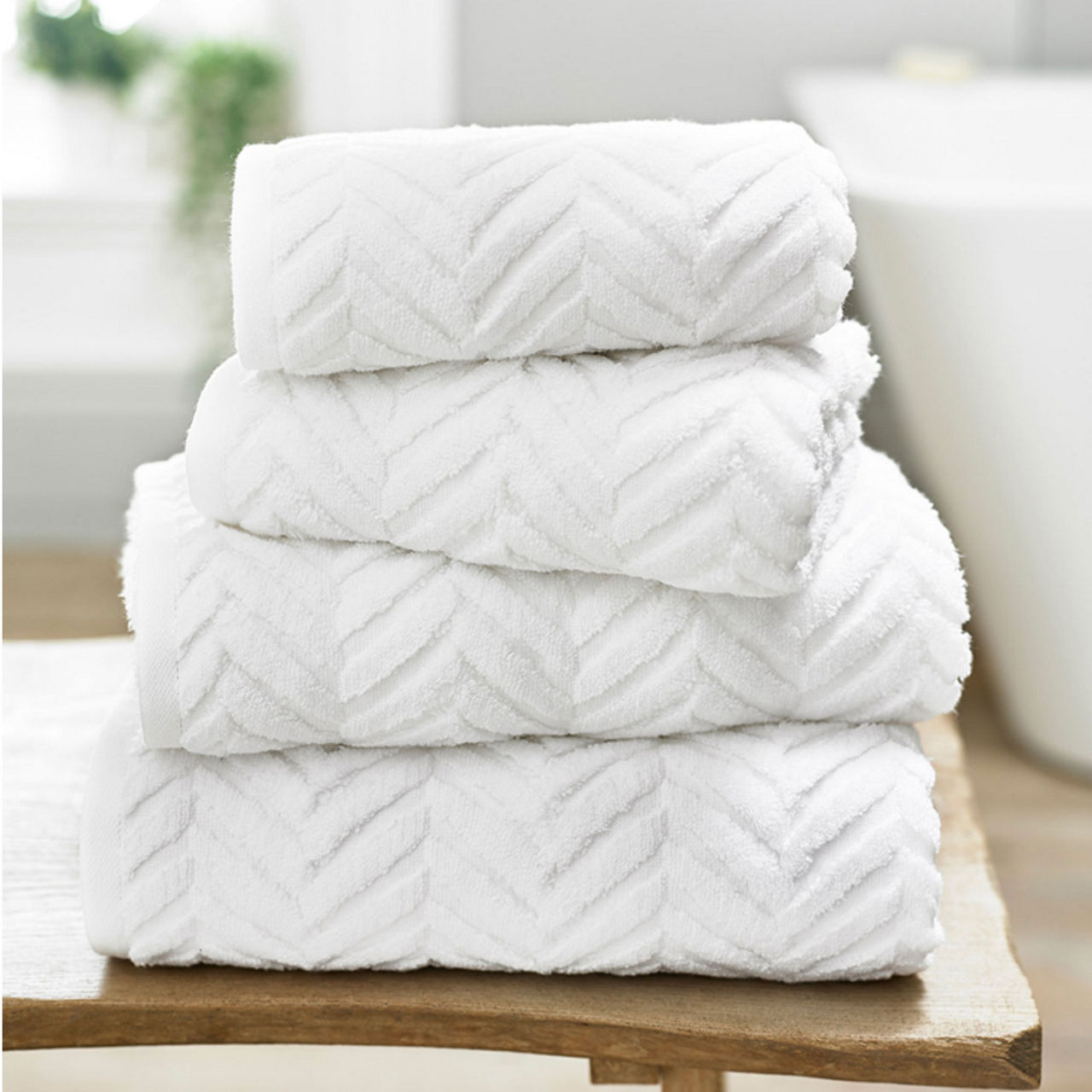 Catalonia Textured Towel White