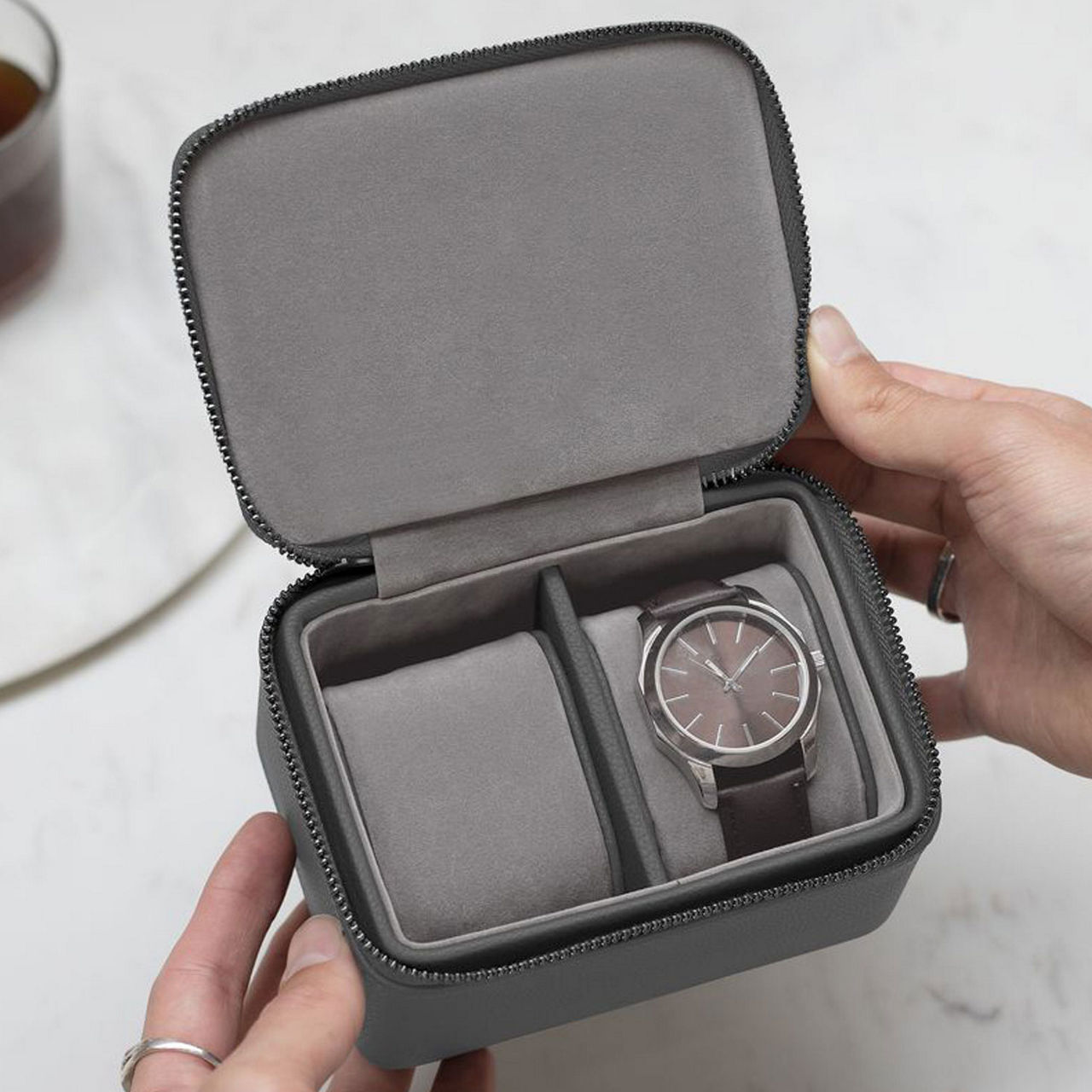 Large Zipped Travel Watch Box