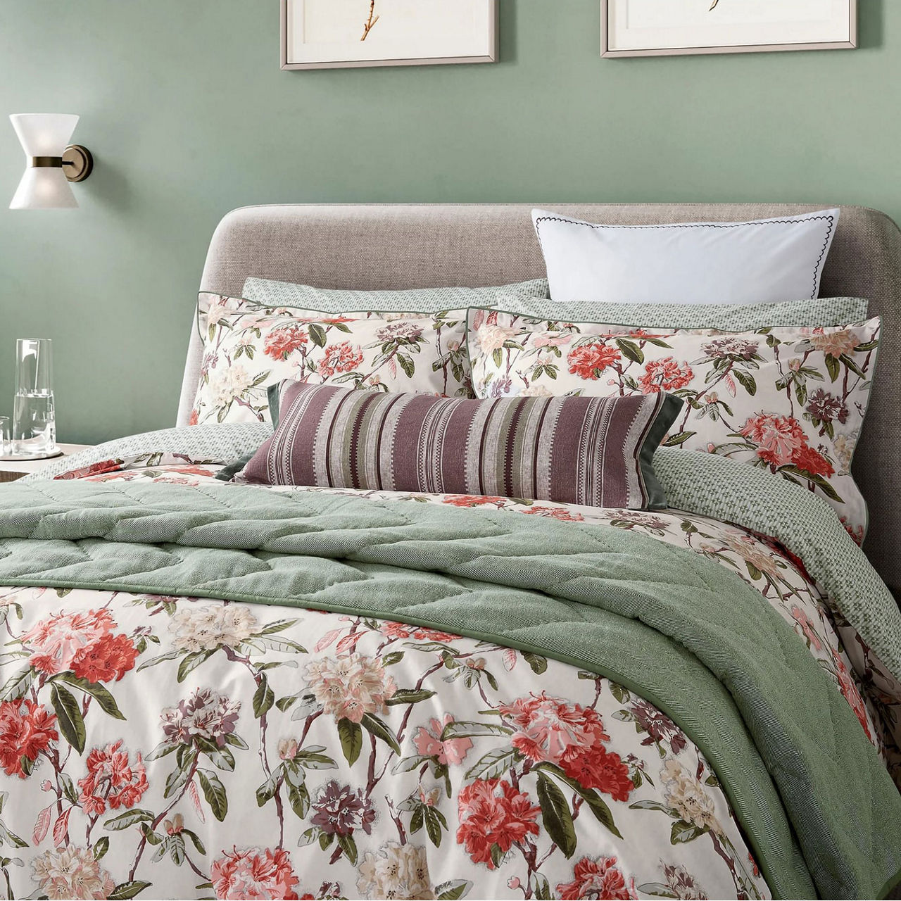 Elswyth Duvet Set Olive/Mulberry