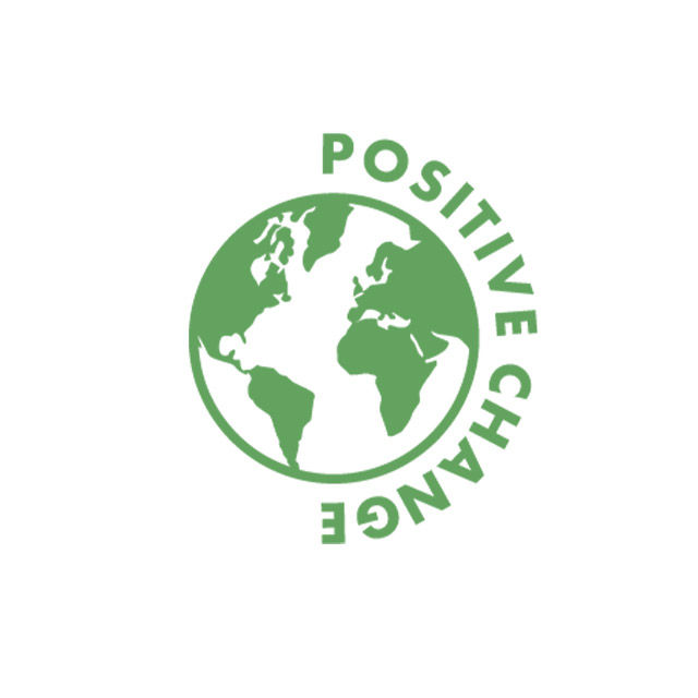 positive change word orbiting the globe