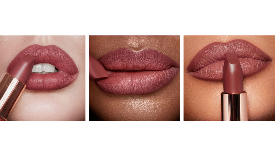 pillow talk shade of lipstick on different models