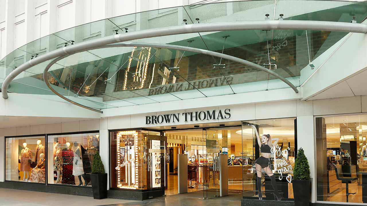 Interior of the upmarket mens retail in Brown Thomas store on